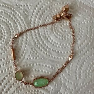 Kendra Scott Dedra Color Bar Iridescent Drusy Green Stone Adjustable Bracelet